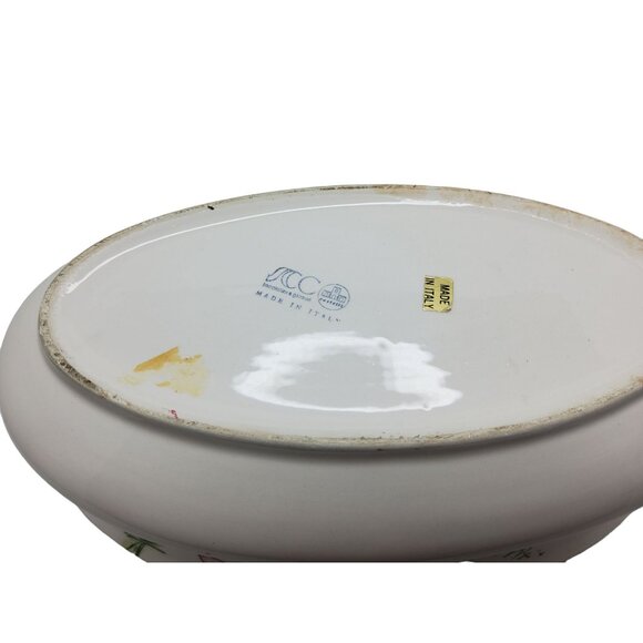 vintage iaccicini & giosue castelli italy handmade cachepot porcelain planter - Picture 10 of 11